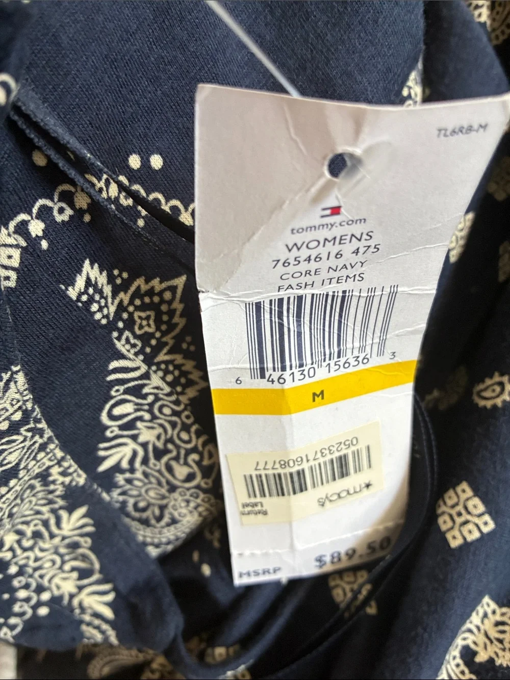Tommy Hilfiger Navy and White Bandana-Print Maxi dress - Picture 5 of 5